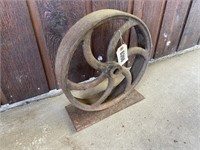 Steel Wheel On Platform, 13.5"Diameter