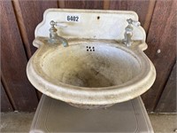 Vintage Cast Iron Wall Sink 19"W