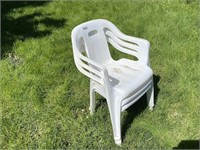 Plastic Lawn Chairs, Qty: 3