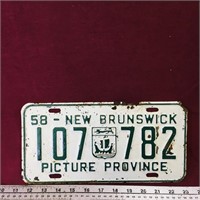 1958 New Brunswick Picture Province License Plate