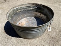 Galvanized Wash Tub w/Holes, 24" Diameter