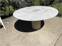Marble Top 60" Round Table, 28.75"T