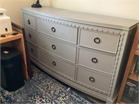 Gray 9-drawer dresser. Nice piece