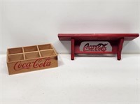 Wooden Coca-Cola Shelf and Divided Tray