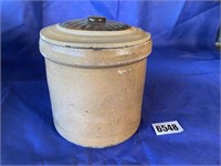 Stoneware Crock w/As Is Lid, Approx. 1 Gallon