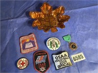 Leaf Dish, Wrestling Metal & Variety of Badges