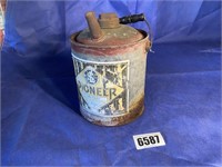 Antique Pioneer Oil Can w/Bale, 1 Gallon, 9.5"T