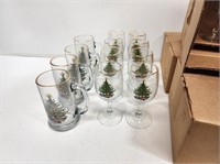 24 Coca-Cola Gold Rimmed Holiday Glasses