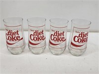 4 Diet Coke Glasses