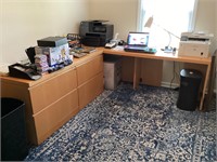 L-shaped office desk unit, no contents