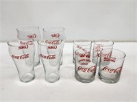 8 Coca-Cola Fountain and Whiskey Glasses