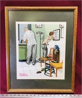 Norman Rockwell Framed Stitch Art Picture