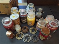 Collection of brand new candles and tops
