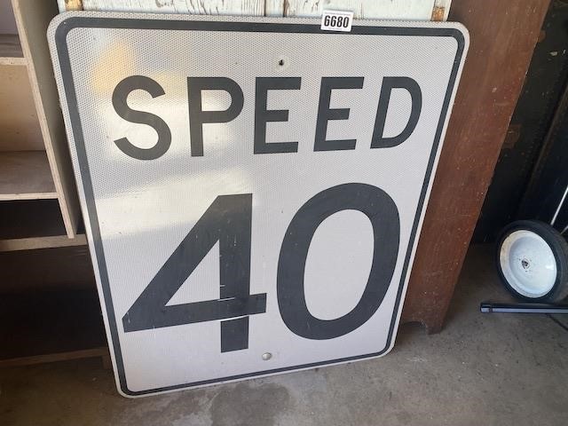 Speed 40 Metal Sign 66"x68"