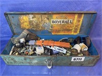 BoyCraft USA Metal Tool Box w/misc, plug ends