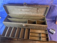 Metal Tool Box w/Removable Tray & Dividers