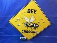 Bee Crossing 12" Metal Sign