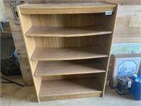 Oak Finished Bookcase 3 Adj Shelves,