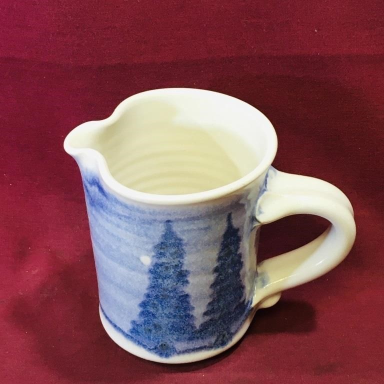 Signed Pottery Creamer Mug (Vintage)