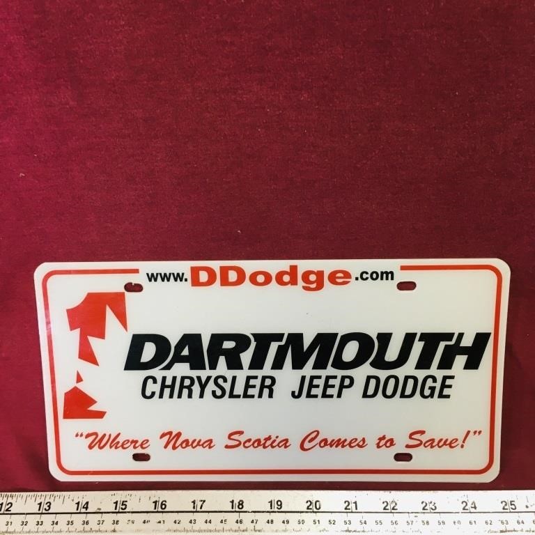 Dartmouth NS Chrysler Advertising License Plate