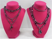 6pc Hematite Beaded / Stone Necklaces