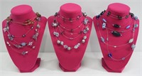 9pc New Assorted Floating Glass Beaded Necklaces