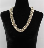 Glass / Faux Pearl Statement Necklace