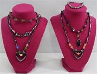 6pc Hematite Beaded / Stone Necklaces / Bracelet