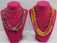 5pc Multi Colored Beaded Necklaces