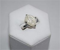 Large Marbled Stone Fashion Ring sz 8