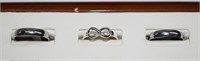 3pc New .925 Silver & Stainless Steel Rings sz 9