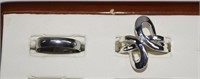 2pc New .925 Silver & Stainless Steel Rings sz 9