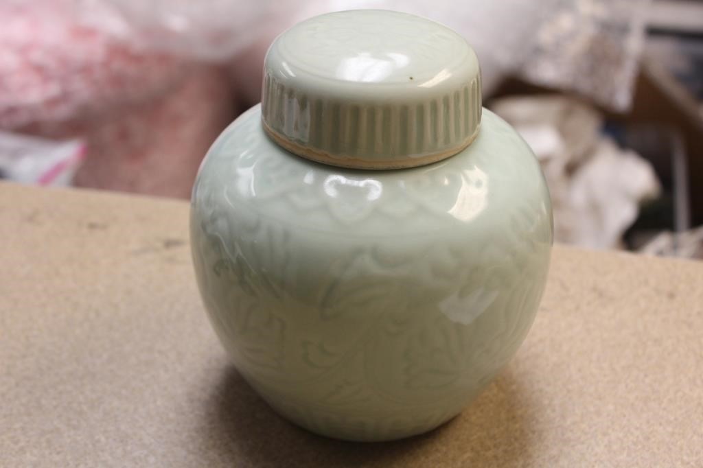 Chinese Celadon Ginger Jar