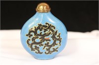 A Chinese Cloisonne and Dragon Snuff Bottle
