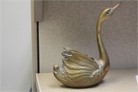 Brass/Bronze Swan Planter