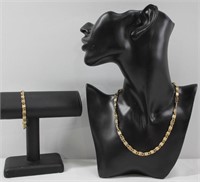 2pc Matching Greek Key Necklace & Bracelet