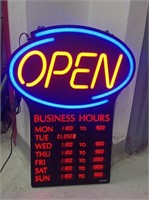 BUSINESS OPEN SIGN 19.5" W