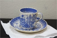 An Antique Blue and White Cup and Saucer