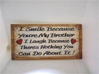 NEW 4" x 8" Wood " Brother" Sign