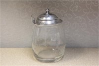 Sterling Lid and Etched Glass Container