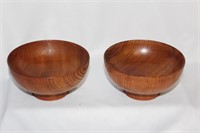 Lot of Two Exotic Wooden Bowls
