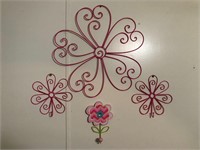 Flower Wall Art w/ Hooks