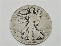 1921 S Silver Walking Liberty Half Dollar Coin