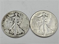 2- 1946 Silver Walking Liberty Coins
