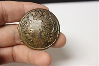 A Very Well Carved Japanese Bronze Button
