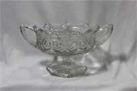 A Pressed Glass Two Handle Stem Bowl