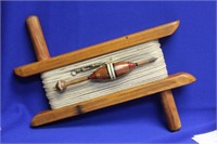 A Vintage Wooden Rope Fishing Reel
