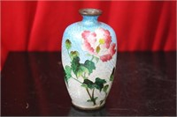 An Antique Japanese Ginbari Small Cloisonne Vase