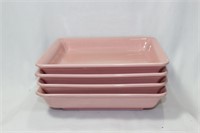 Set of 4 Pink Square Plates
