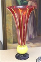 Art Glass Trumpet Form Vase
